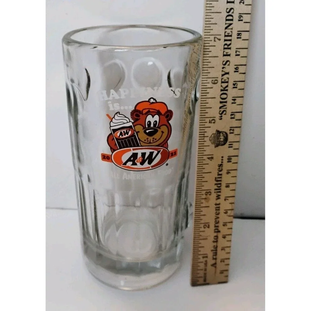 Lot of 2 A&W Root Beer Glass Mugs 2021 Great Root Bear Happiness Is Stein
